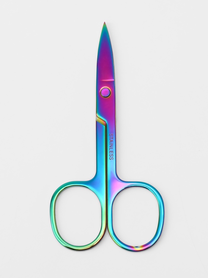 Ножницы маникюрные, прямые, широкие, 8.8 см, цвет хамелеон