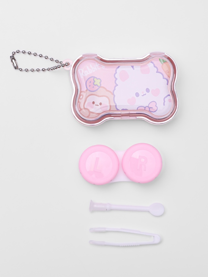 Набор для контактных линз, в футляре с зеркалом, 4 предмета, цвет МИКС