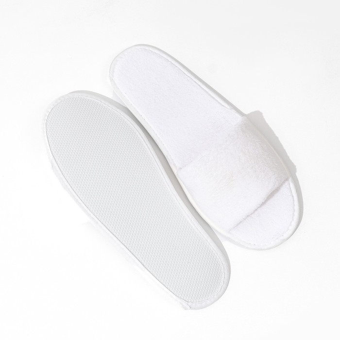 Одноразовые тапочки корал флис, поролон 3 мм, картон 43 размер (индивидуальная упаковка)