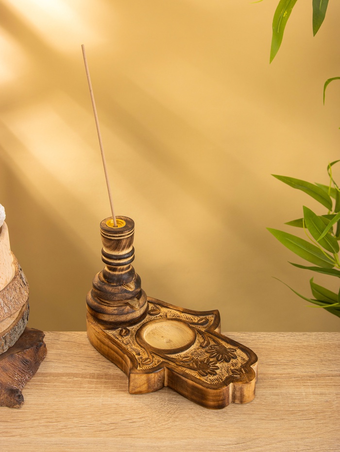 Подставка под благовония «Рука Фатимы», 22 см, дерево