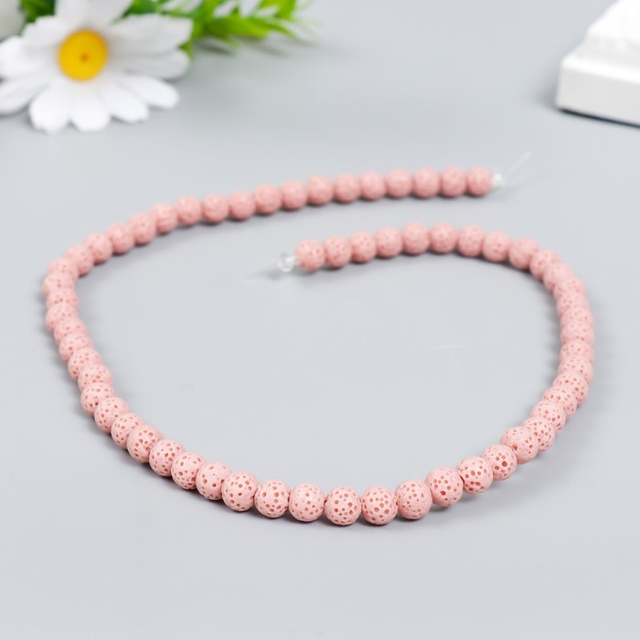 Набор бусин для ароматерапии с отверстием «Круглые. Светло-розовый», d=0.6 см, 60 шт. ±-5