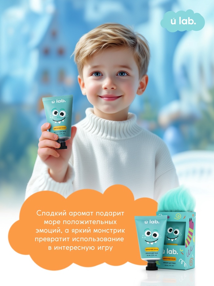 Лосьон для тела детский «Монстрики», аромат шипучая кола, ULAB