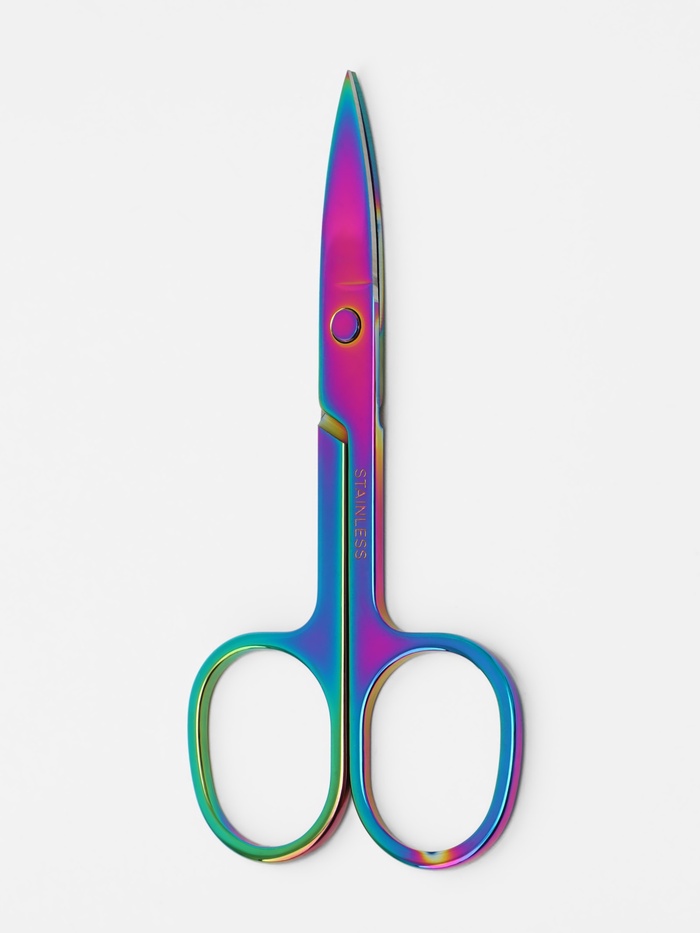 Ножницы маникюрные, прямые, широкие, 8.8 см, цвет хамелеон