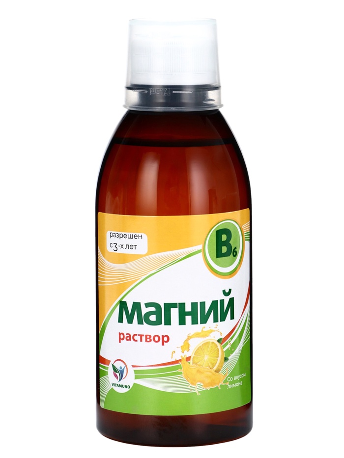 Магний + B6 Vitamuno раствор для взрослых и детей, 250 мл