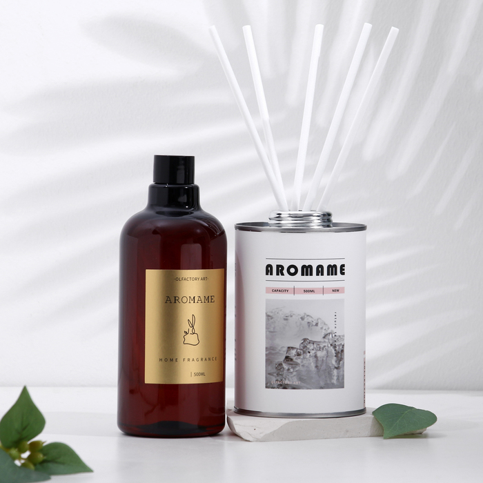 Набор диффузор ароматический Aromame, гардения жасминовидная, 500 мл, круглая банка