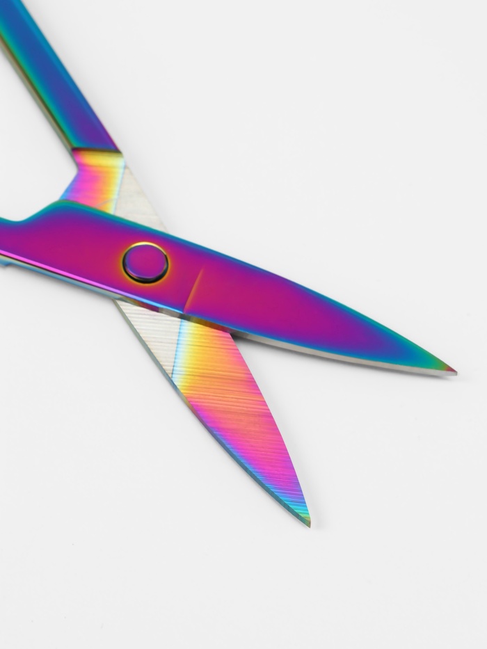 Ножницы маникюрные, прямые, широкие, 8.8 см, цвет хамелеон