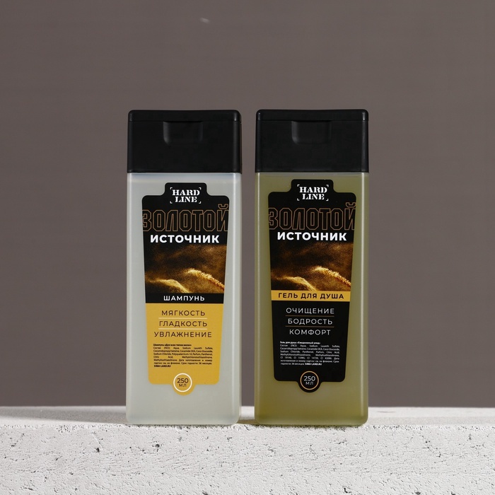 Подарочный набор косметики «Идеальный мужчина», гель для душа 250 мл и шампунь 250 мл, HARD LINE