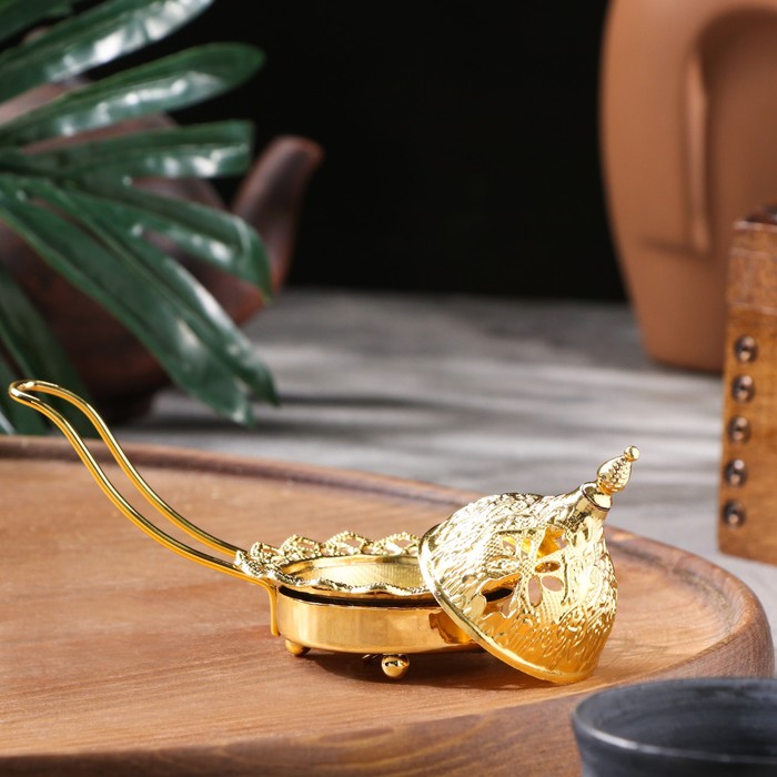 Курильница для благовоний порошковых и конусов «Колесница», кремовая, 7×12.5 см