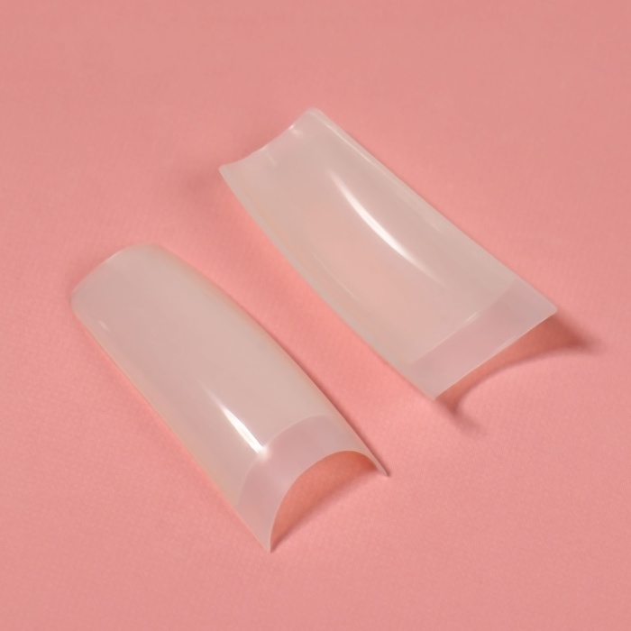 Типсы для наращивания ногтей, 100 шт., форма балерина, короткая контактная зона, в контейнере, бежевые