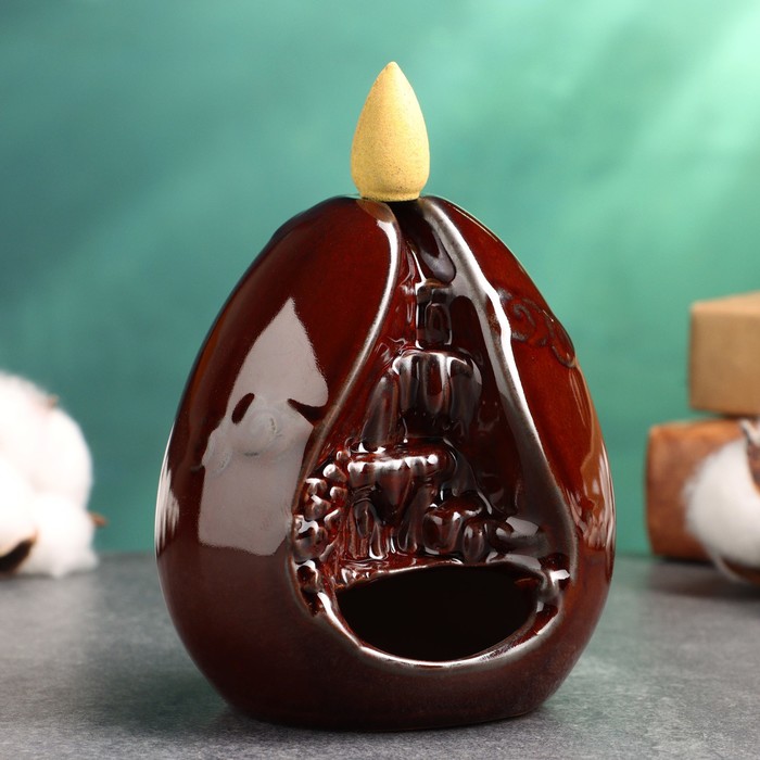 Подставка для благовоний TAKE IT EASY «Гора Тинг», набор благовоний конусы, стелющийся дым, 9×8×10 см