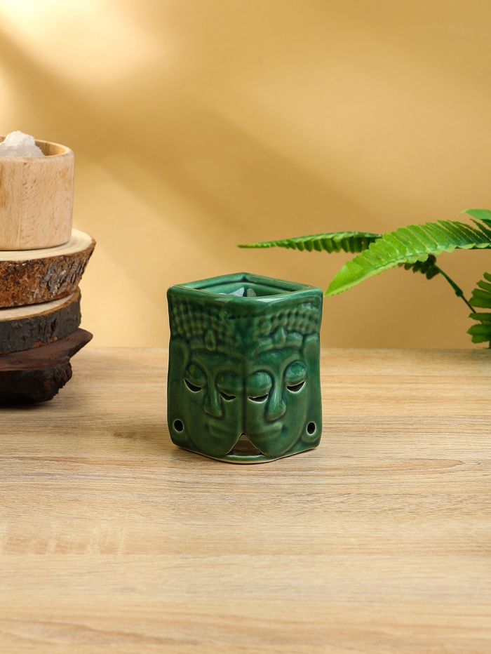 Аромалампа «Близнецы», 6.5×6.5×9 см, керамика, зелёная