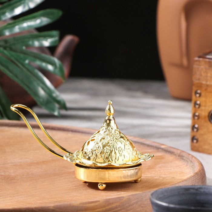 Курильница для благовоний порошковых и конусов «Колесница», кремовая, 7×12.5 см