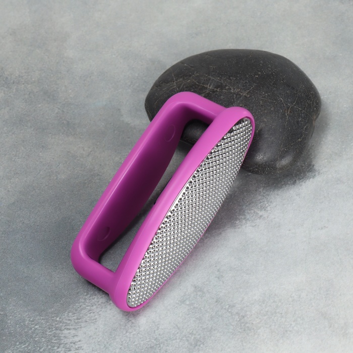 Пилка для пяток, двусторонняя, металлическая/наждачная, 8.5 см, МИКС