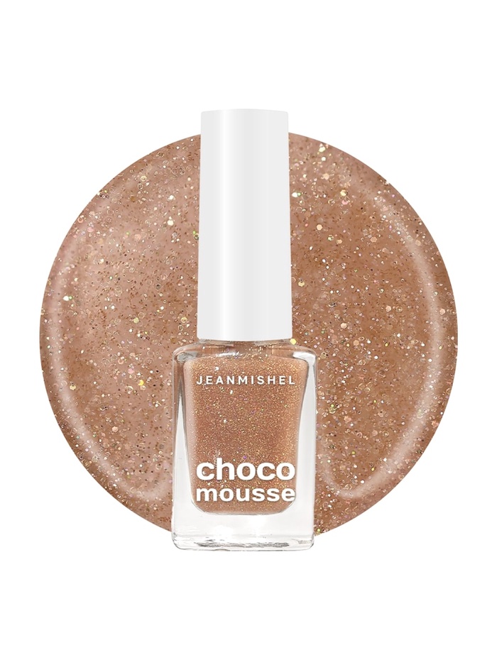 Лак для ногтей сливочный крем Jeanmishel блестки тон 473, 6 мл