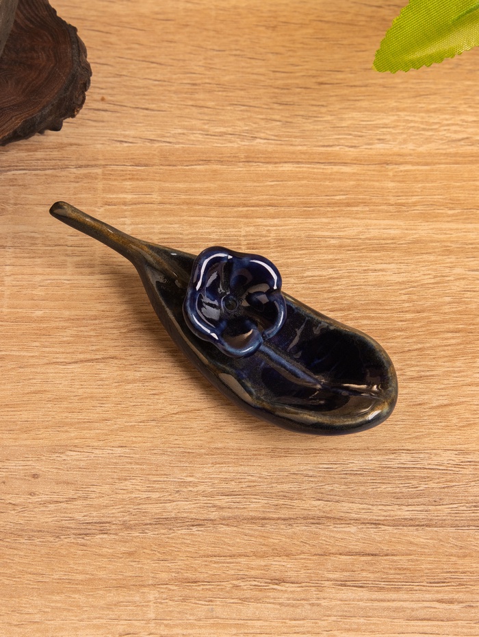 Подставка под благовония «Цветение», 10.5×3.5×3 см, керамика, синяя