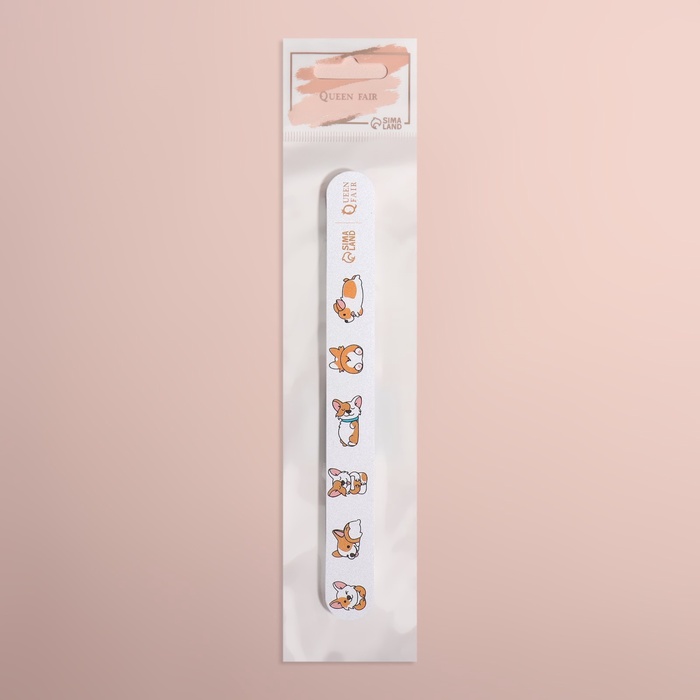 Пилка для ногтей «Корги», прямая, 180/240 грит, 18 см