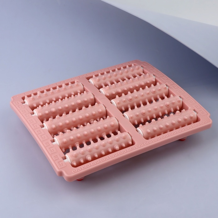 Массажёр «Барабаны», 26×21.5×5 см, 5 рядов, цвет розовый