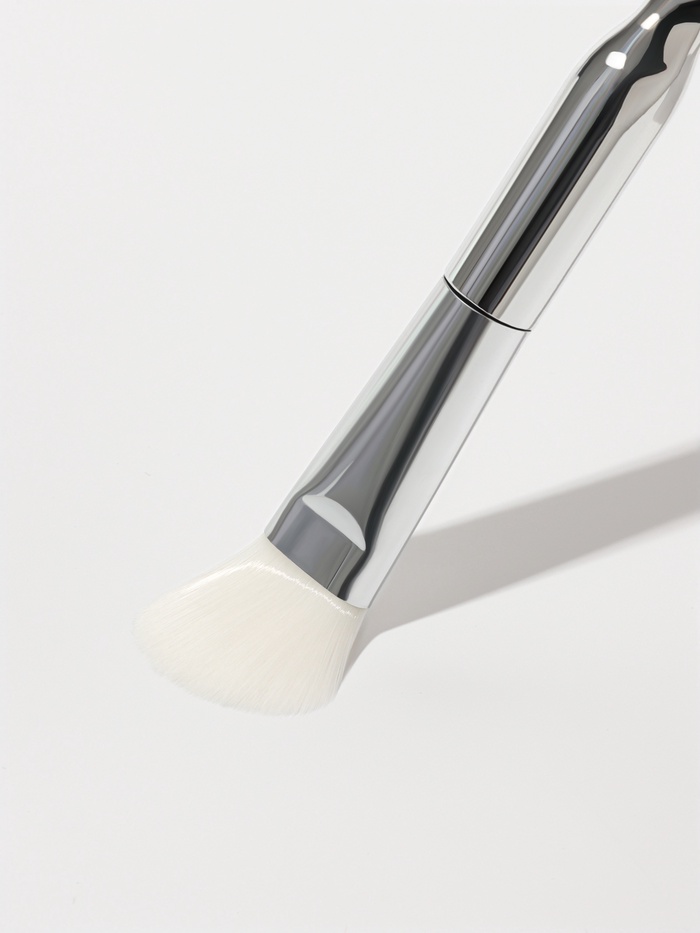 Кисть для масок SILVER, с лопаткой, 14(±1) см, серебристая, белая