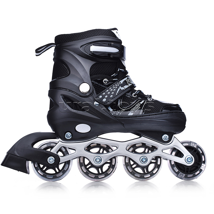 Ролики детские, размер S, черные (со шлемом и защитным снаряжением)