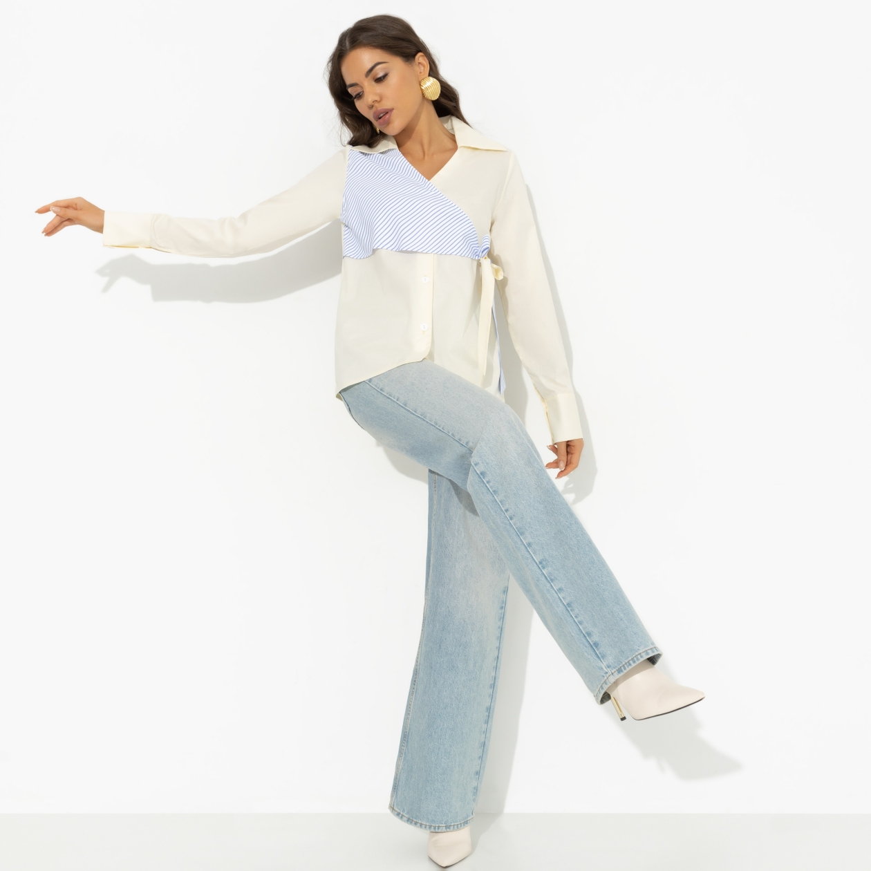 СТ. ЦЕНА 1850 руб//Рубашка из хлопка, Модная цель (желтая)