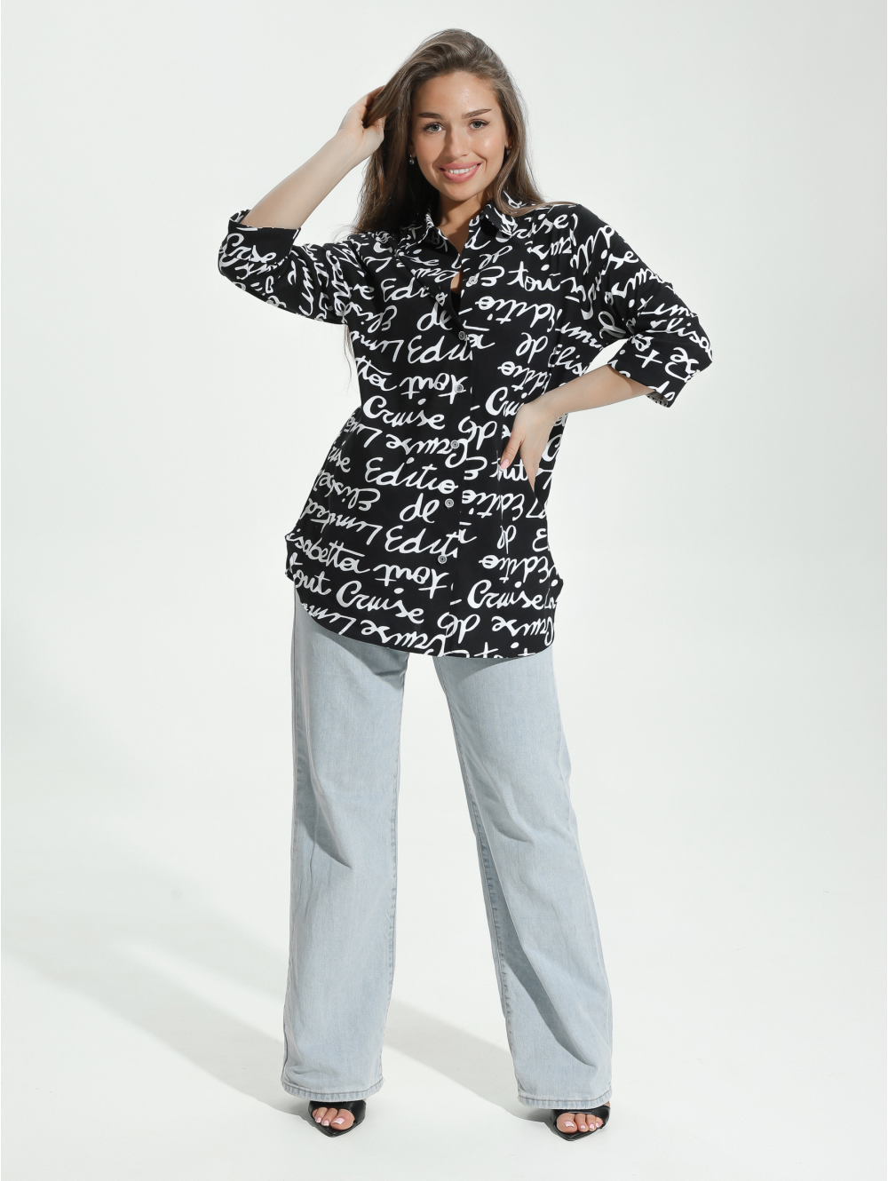 Жанетта туника женская (буквы на черном)