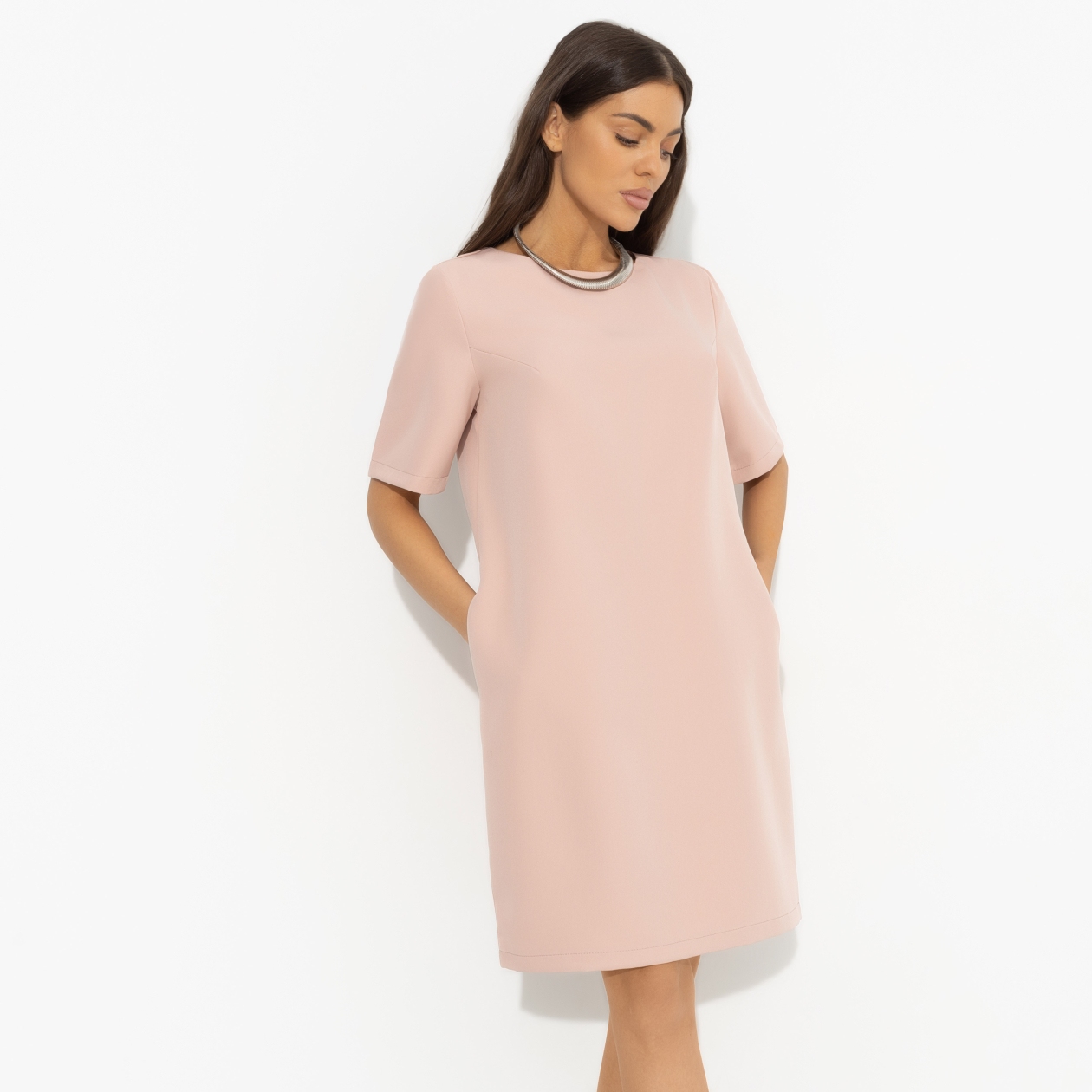 СТ. ЦЕНА 1790 руб//Платье прямого кроя, Виртуальные будни (pink)