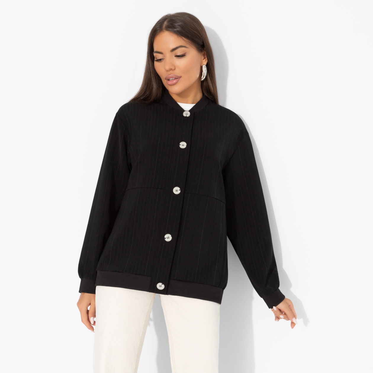 СТ. ЦЕНА 1750 руб//Бомбер в полоску, Любуйся мной