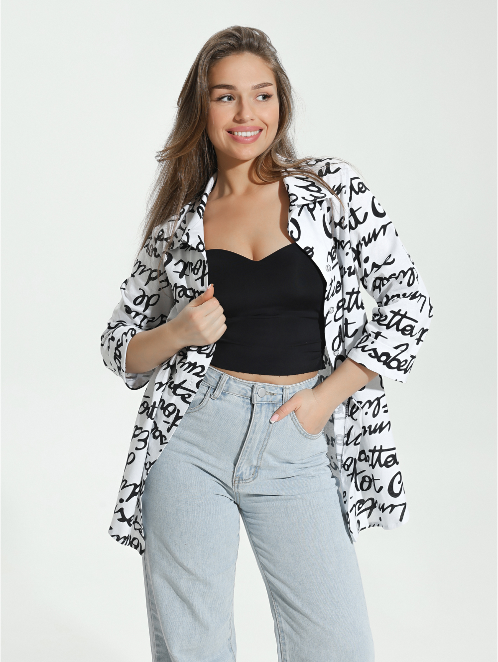 Жанетта туника женская (буквы на белом )