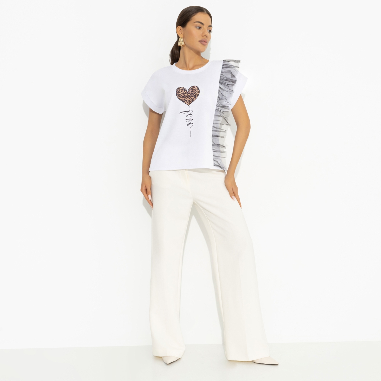 СТ. ЦЕНА 1290 руб//Футболка с декором из сетки, Где стиль, там и ты (new picture)