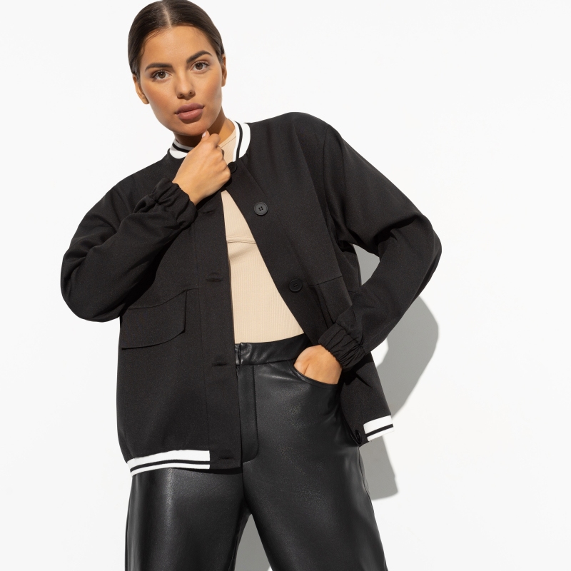 СТ. ЦЕНА 1590 руб//Бомбер с карманами, Бунтарка (black)