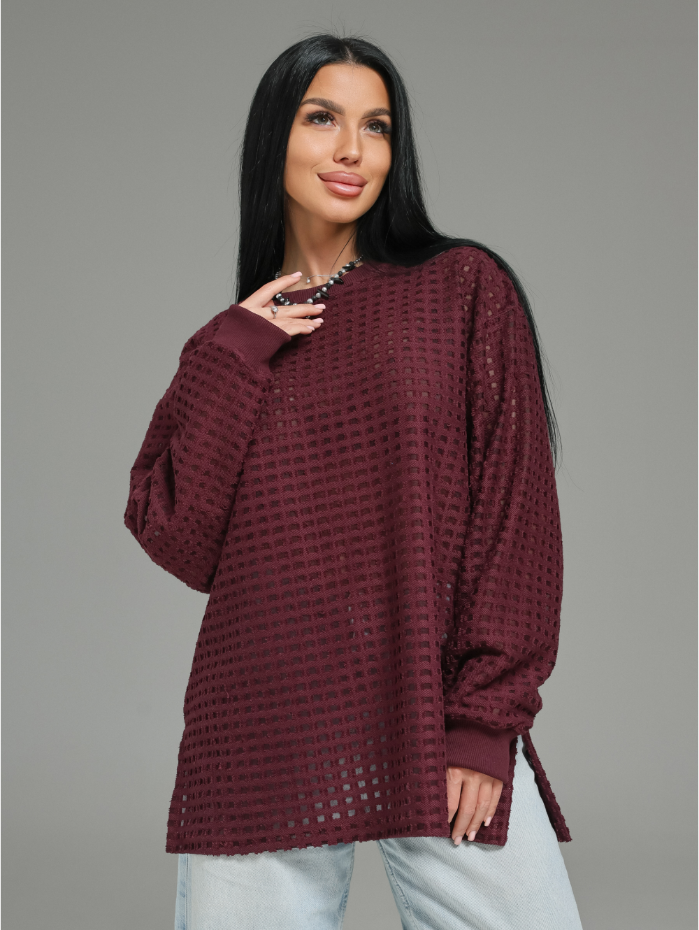 Фрэнсис свитшот женский (бордо)