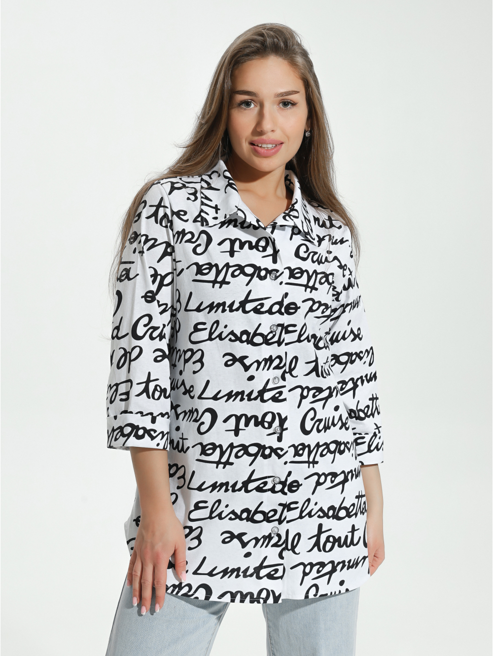 Жанетта туника женская (буквы на белом )
