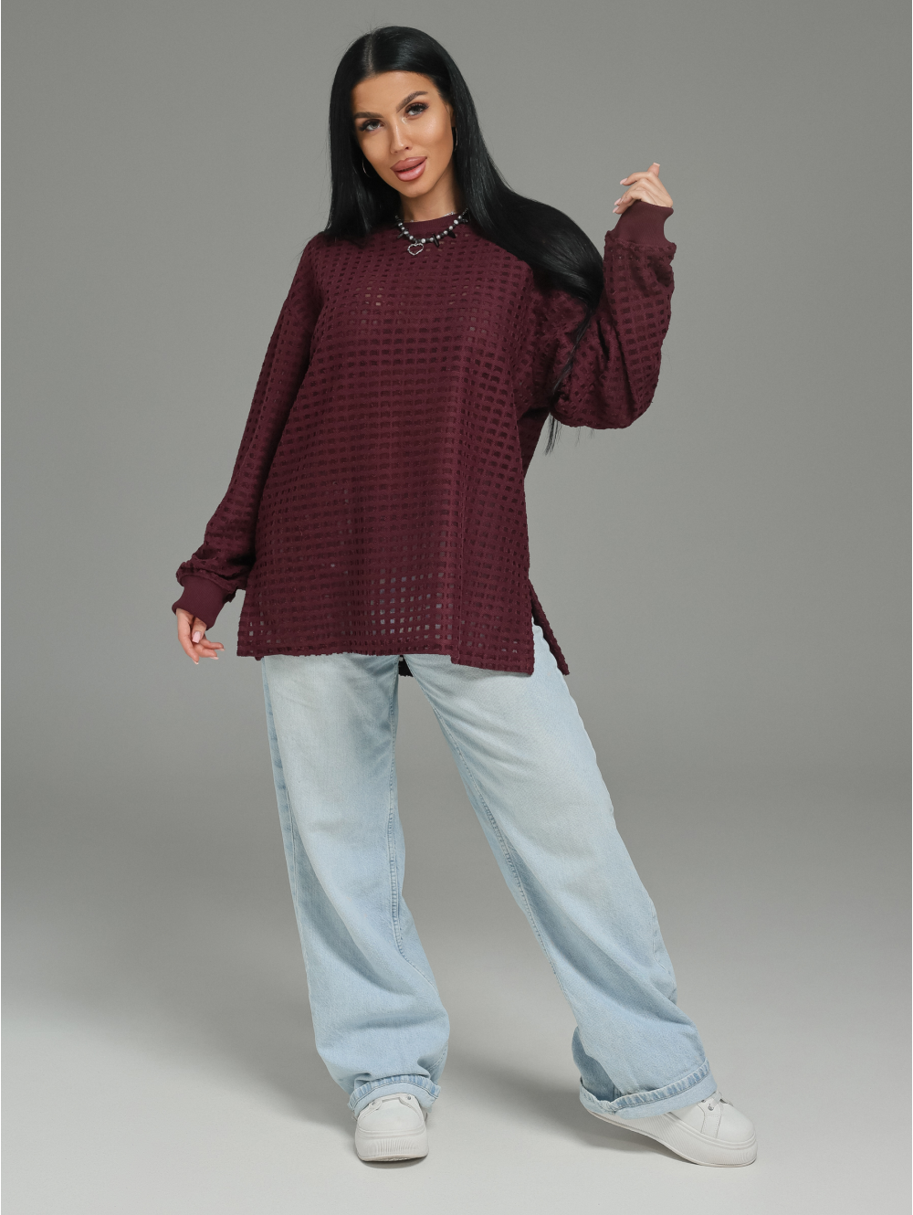 Фрэнсис свитшот женский (бордо)