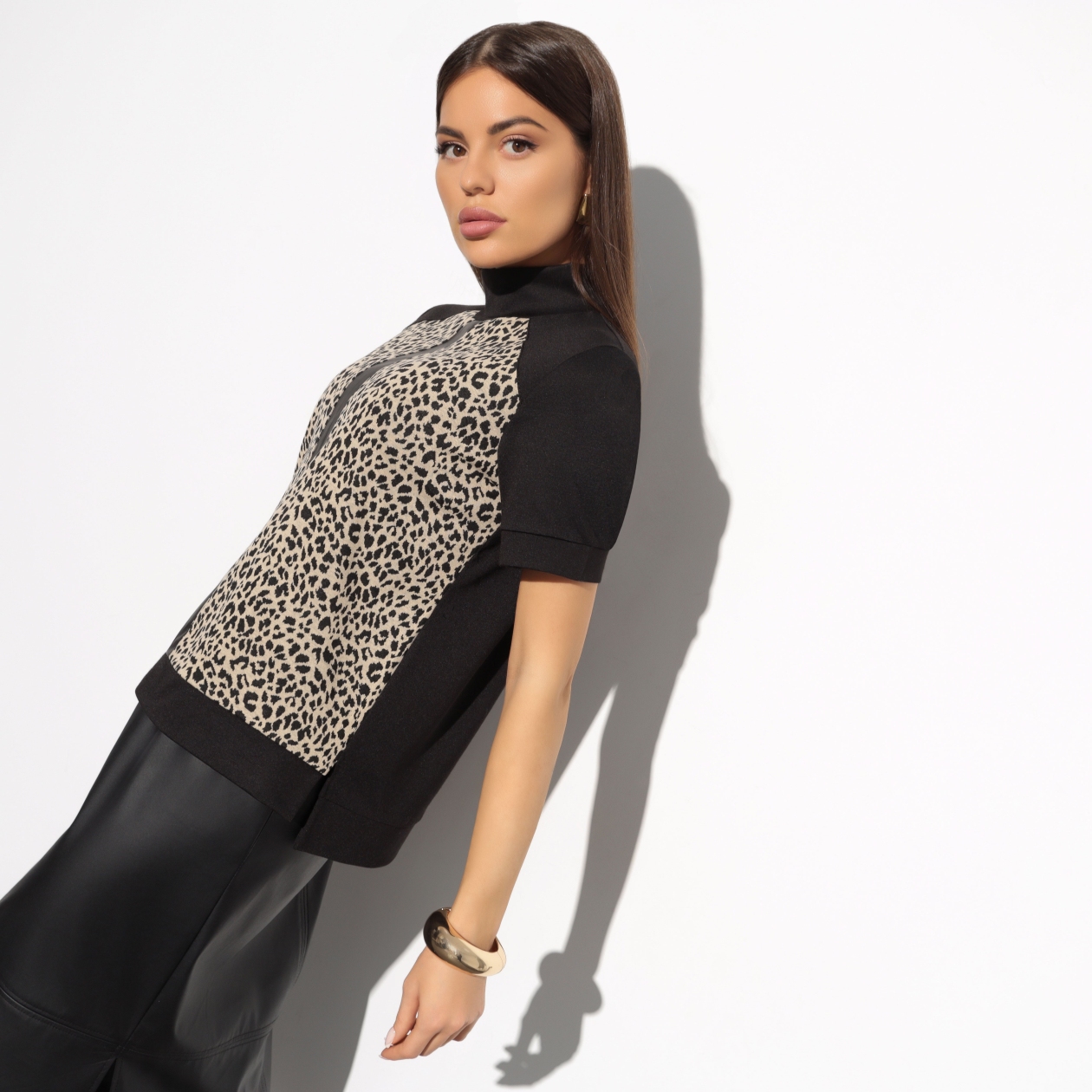 СТ. ЦЕНА 1550 руб//Водолазка с анималистичным принтом, Фирменное приветствие (crazy shock)