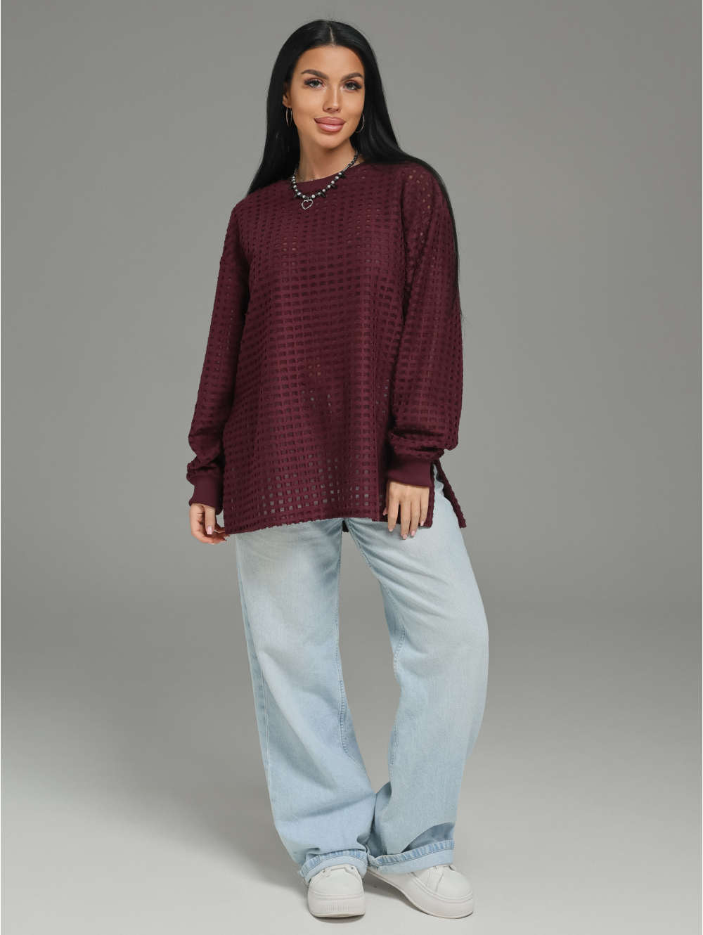 Фрэнсис свитшот женский (бордо)