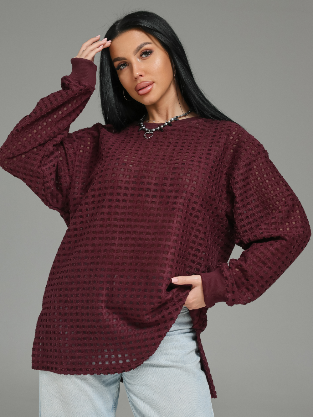 Фрэнсис свитшот женский (бордо)