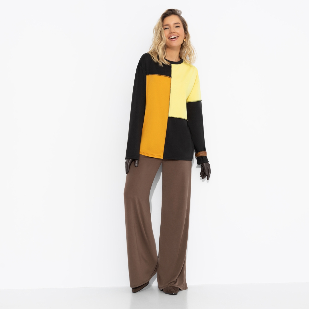 СТ. ЦЕНА 1350 руб//Лонгслив со швами наружу, Идеальная гармония (оранжевая)