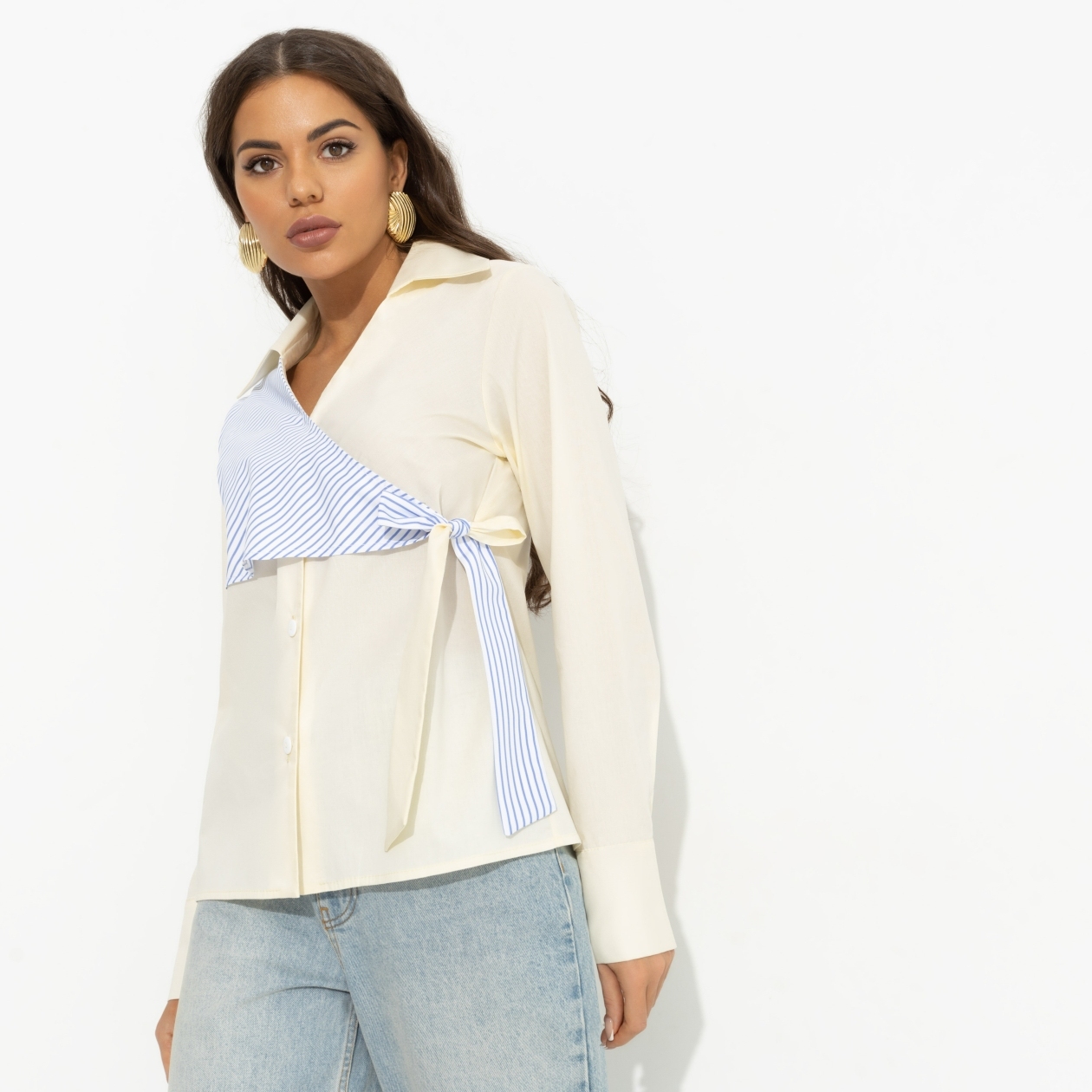 СТ. ЦЕНА 1850 руб//Рубашка из хлопка, Модная цель (желтая)