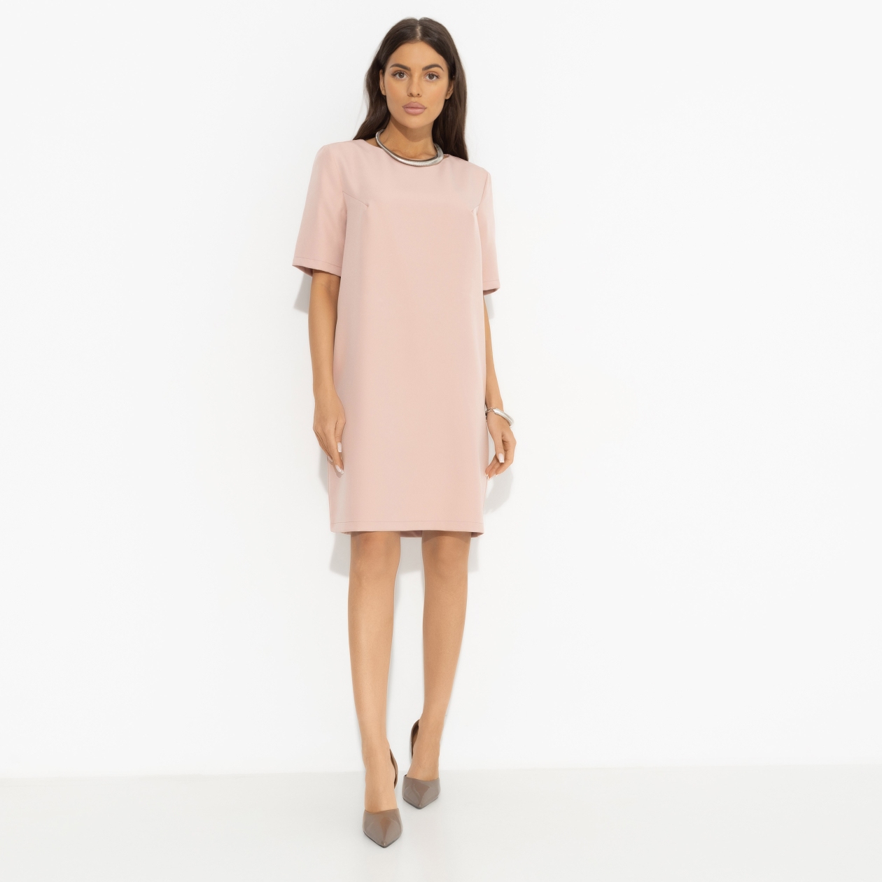 СТ. ЦЕНА 1790 руб//Платье прямого кроя, Виртуальные будни (pink)