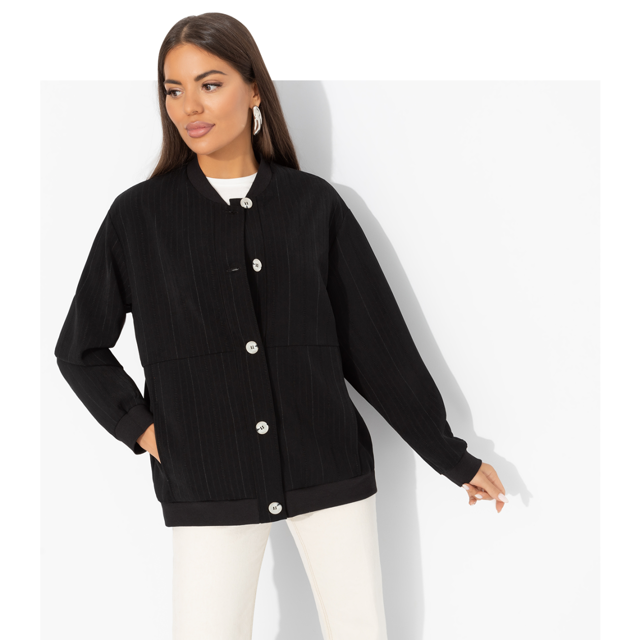 СТ. ЦЕНА 1750 руб//Бомбер в полоску, Любуйся мной