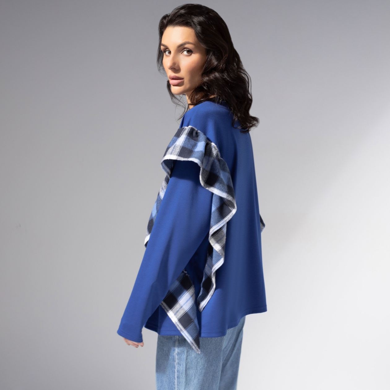 СТ. ЦЕНА 2590 руб//Лонгслив дизайнерский, Гардеробная магия (синий)