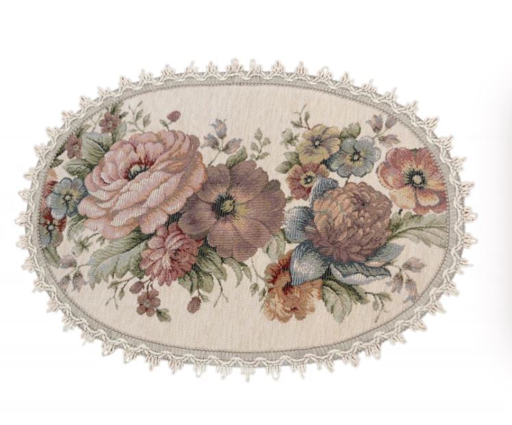 ЗС Белая Салфетка в2 овал 28х40 см 2520668 тесьма