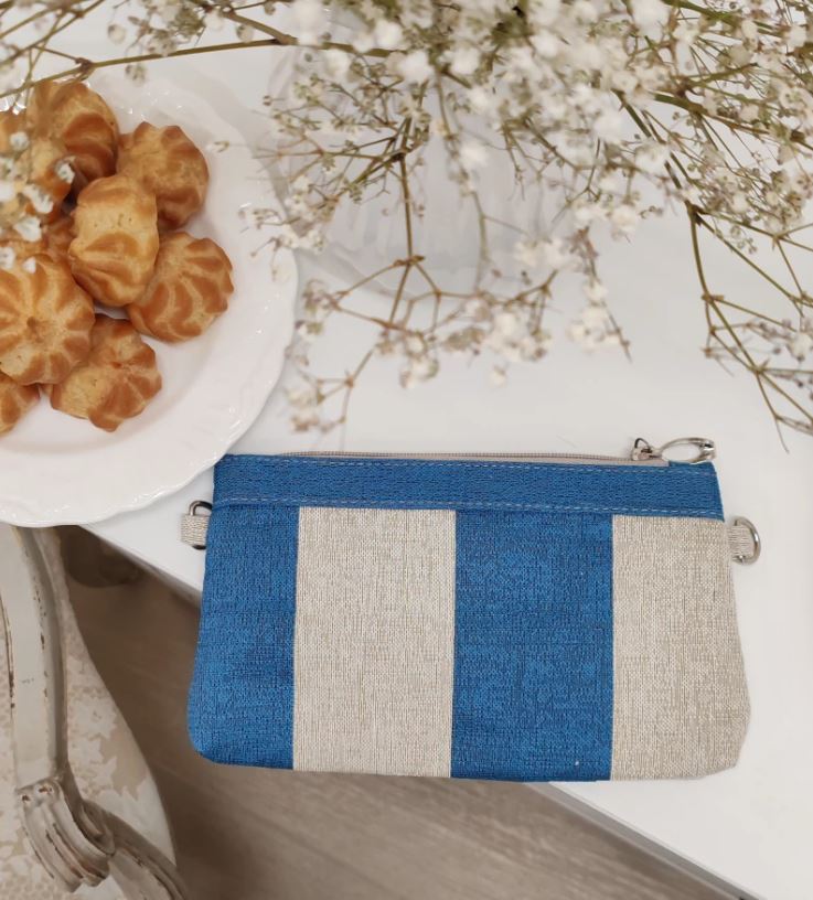 51 Косметичка Беж Синий 21х14х3см 2621575 кольца под ремешок