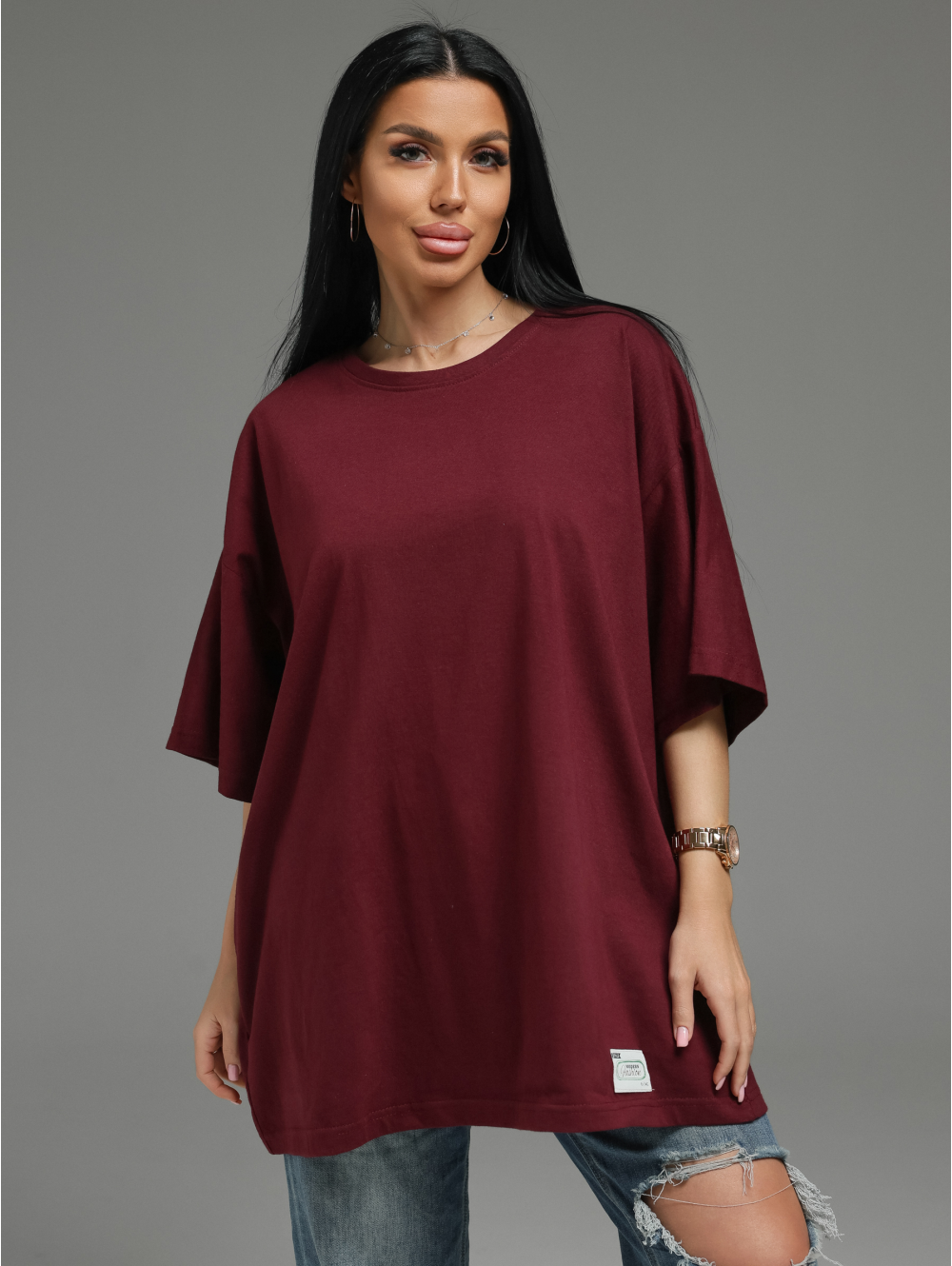 Анита-2 футболка женская (марсала)