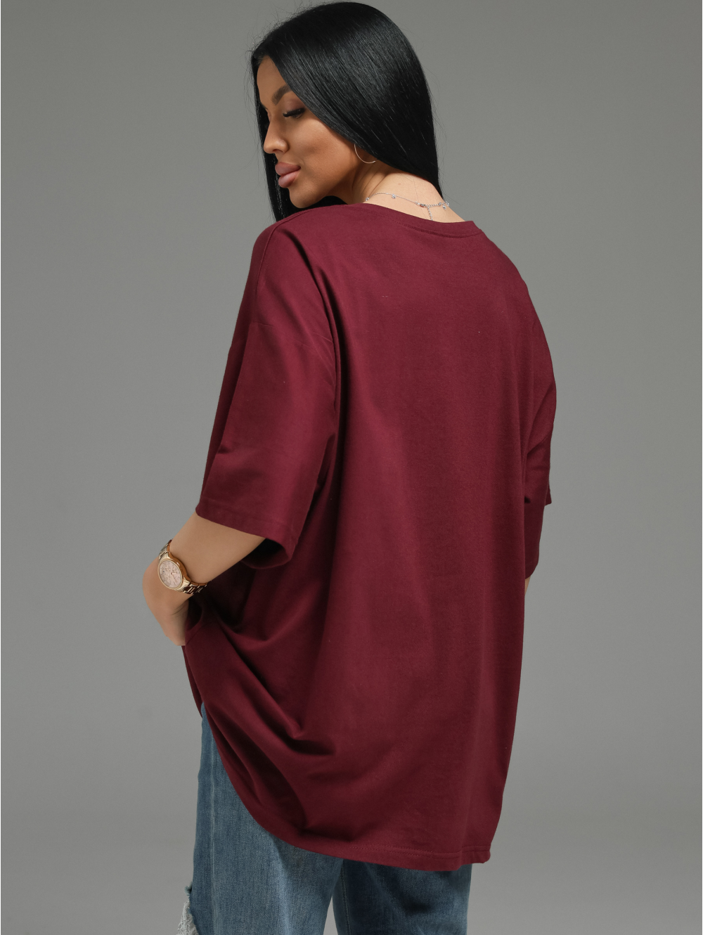 Анита-2 футболка женская (марсала)