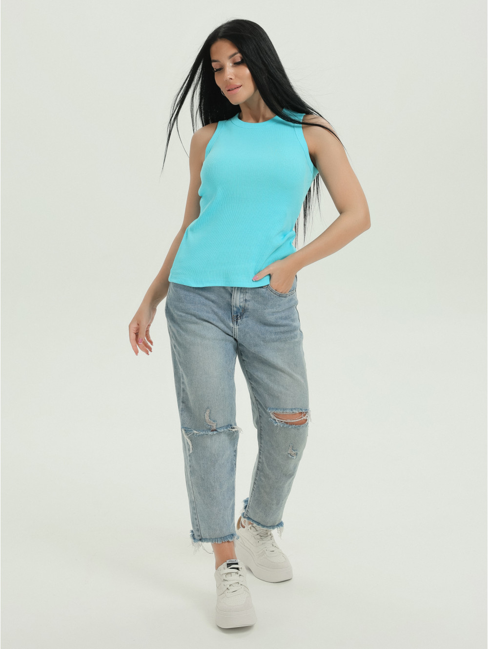 Пинк майка женская (голубой)