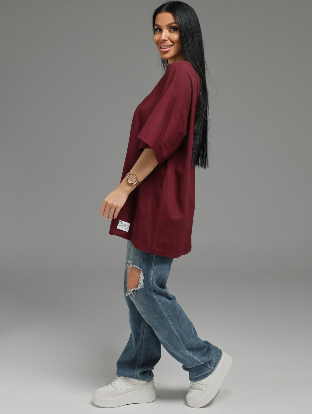 Анита-2 футболка женская (марсала)