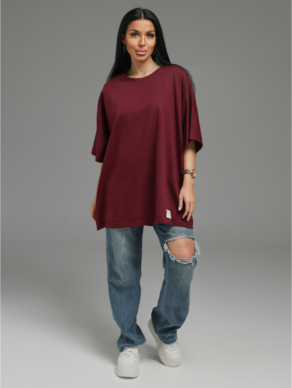 Анита-2 футболка женская (марсала)