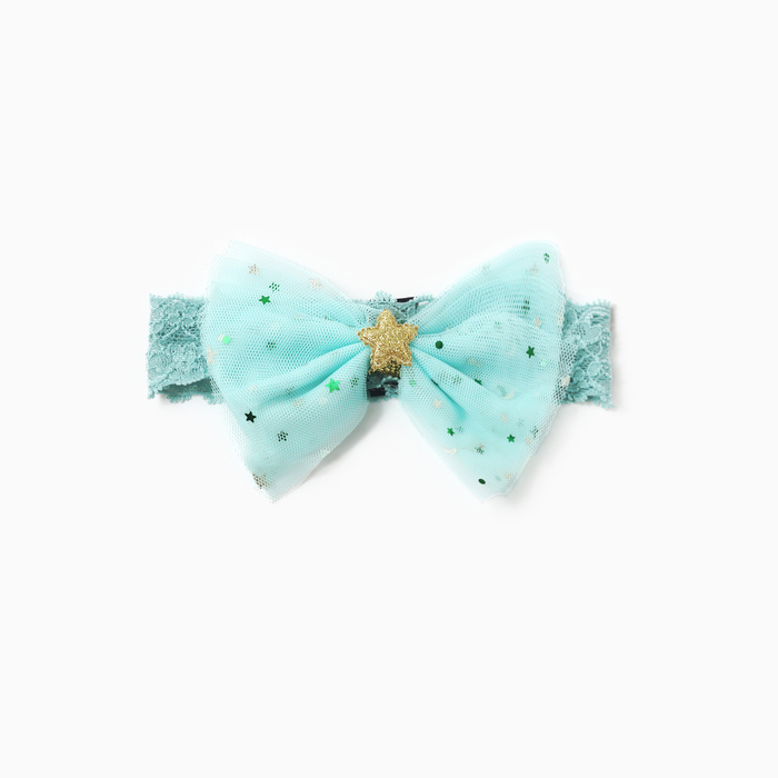 Повязка на голову для девочки «Крошка Я. Бантик», 20 см, бирюзовая