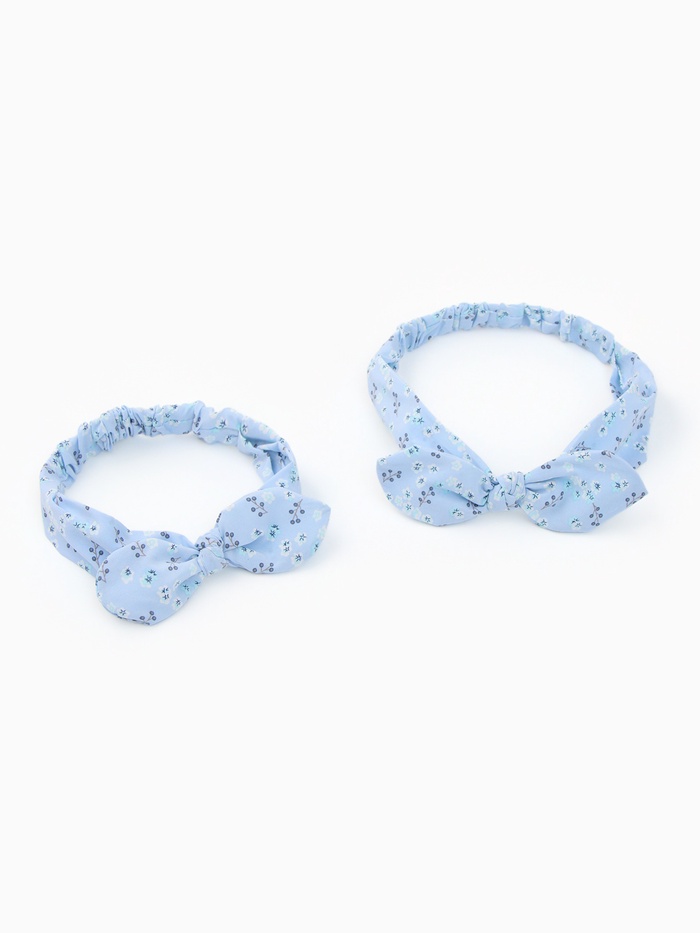 Повязки на голову для мамы и дочки «Крошка Я» Love you, 2 шт., голубые